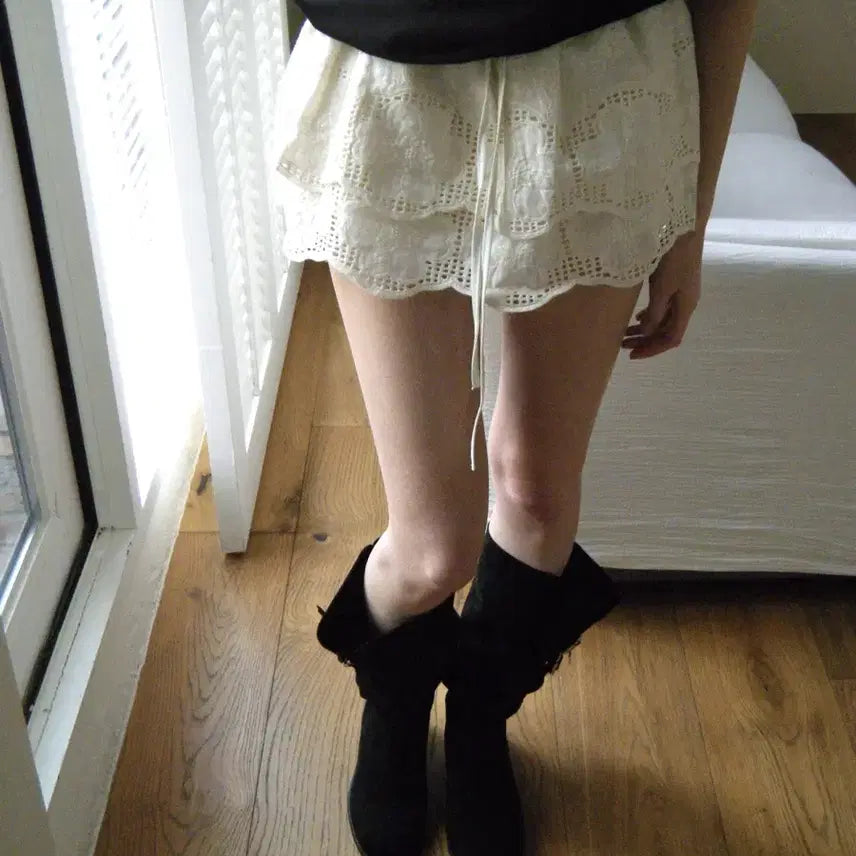 [BUNJANG] Seer Eyelet Lace Skirt / Seer eyelet lace skirt