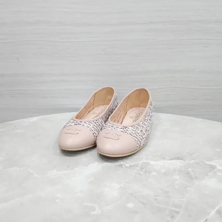 [BUNJANG] Chanel CC Logo Tweed Ballerina Flats G35880 / 36.5 / 샤넬 CC로고 트위드 발레리나 플랫 슈즈 G35880