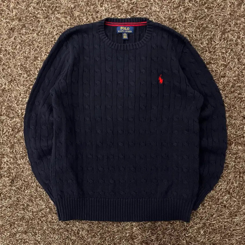 [BUNJANG] Polo Ralph Lauren Girls Cable Knit Sweater / L 폴로 랄프로렌 걸즈 케이블 니트
