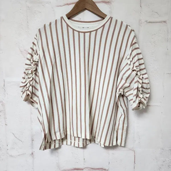 [BUNJANG] System Stripe Short Sleeve T-Shirt / 한섬 시스템 티셔츠