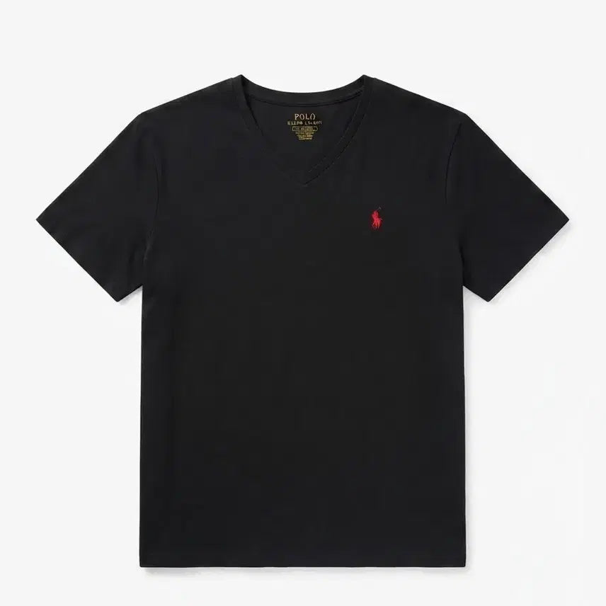 [BUNJANG] Polo Ralph Lauren Black V-Neck Custom Slim Fit T-Shirt / 폴로 랄프로렌 블랙 V넥 커스텀 슬림핏 L