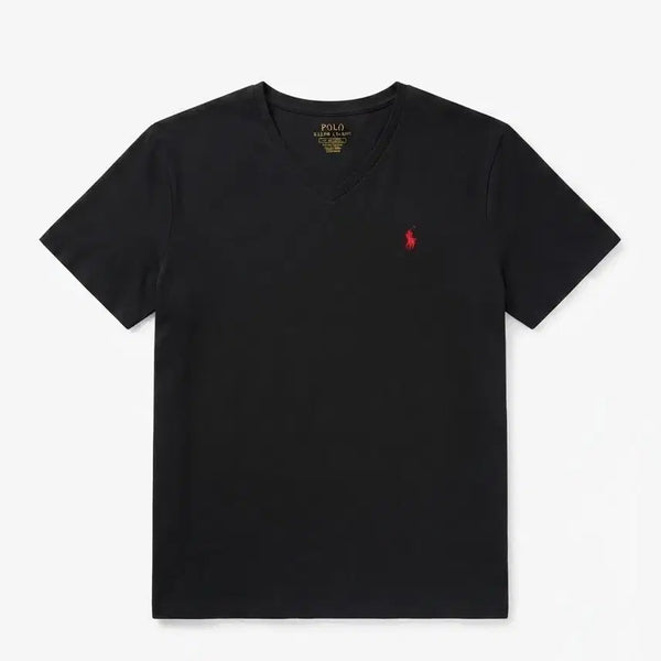 [BUNJANG] Polo Ralph Lauren Black V-Neck Custom Slim Fit T-Shirt / 폴로 랄프로렌 블랙 V넥 커스텀 슬림핏 L