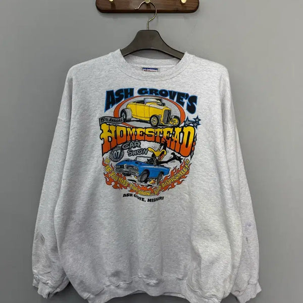 [BUNJANG] Vintage Hanes Car Print Sweatshirt XL / 빈티지 Hanes 카 프린팅 맨투맨 H3123