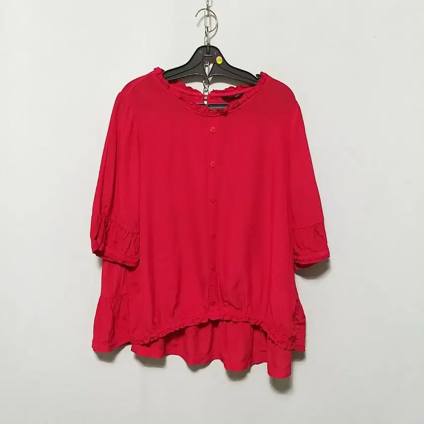 [BUNJANG] Punggi In-gan Women's Blouse Red Frill Detail / 라209 풍기인견상의
