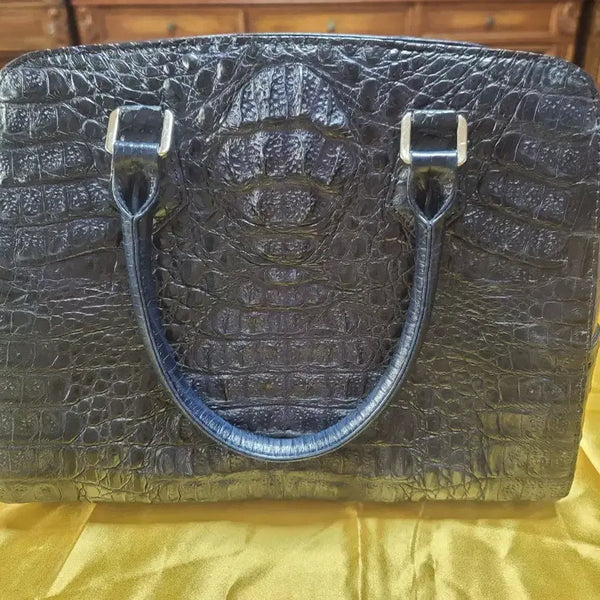 [BUNJANG] Alligator & Cowhide Leather Hybrid Structured Handbag / 고급 악어가죽&소가죽 부분섞임으로 부드럽고고급집니다