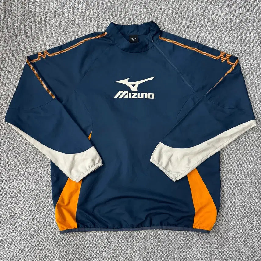 [BUNJANG] Mizuno High Neck Lightweight Woven Anorak Windbreaker / 미즈노 하이넥 경량 우븐 아노락 바람막이
