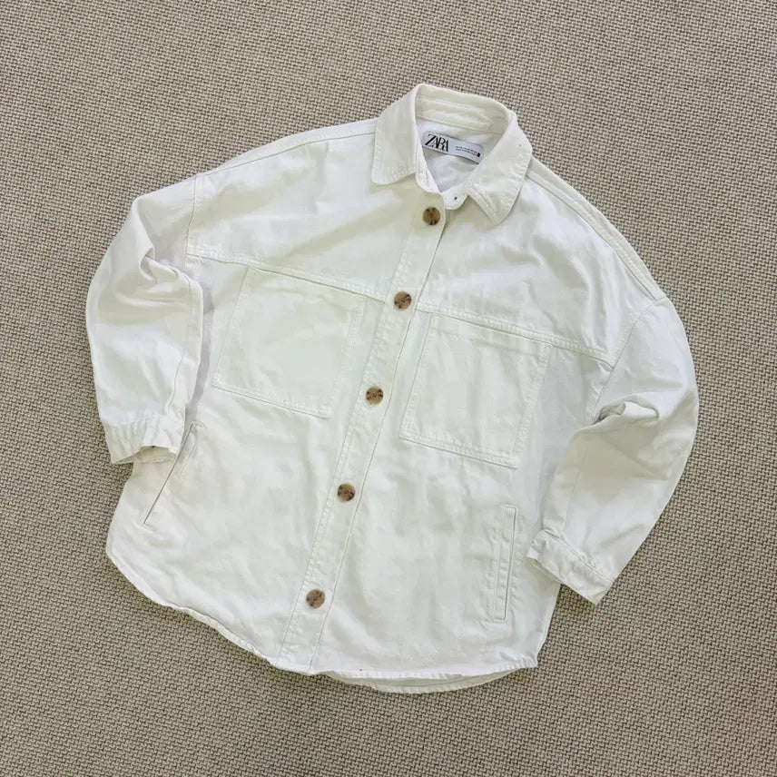 [BUNJANG] Zara White Denim Jacket / XS 자라 화이트 데님 자켓 0713D2