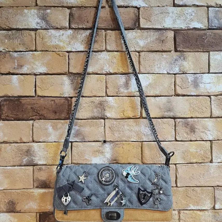[BUNJANG] SJSJ Quilting Chain Shoulder Bag Grey / 한섬 SJSJ 퀼팅 체인 숄더백 그레이