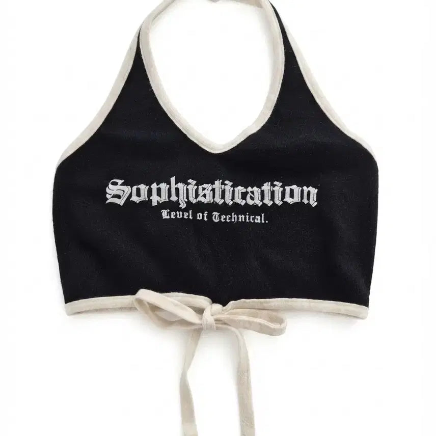 [BUNJANG] Black Halterneck Crop Top "Sophistication" / 블랙 홀터넥 크롭탑 "Sophistication"