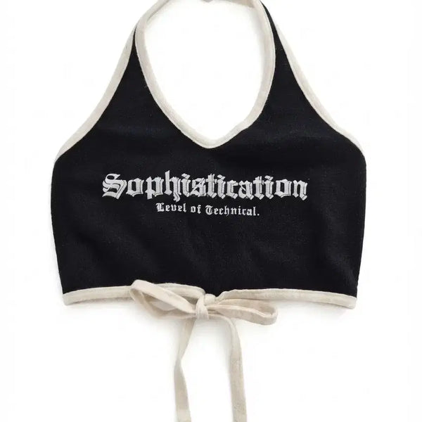[BUNJANG] Black Halterneck Crop Top "Sophistication" / 블랙 홀터넥 크롭탑 "Sophistication"