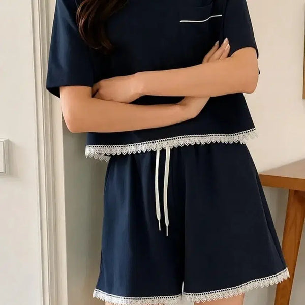 [BUNJANG] Navy Lace Training Set / 네이비 레이스 트레이닝 세트
