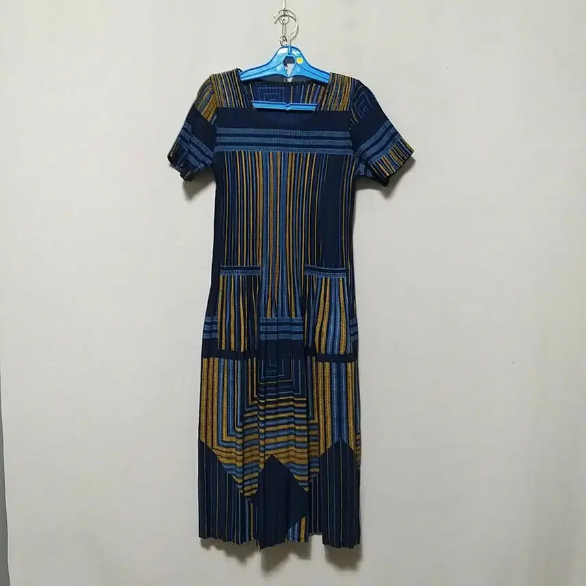 [BUNJANG] Navy Pleated Long Dress / 라214 플리츠롱원피스