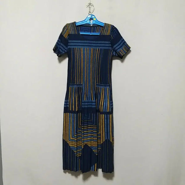[BUNJANG] Navy Pleated Long Dress / 라214 플리츠롱원피스
