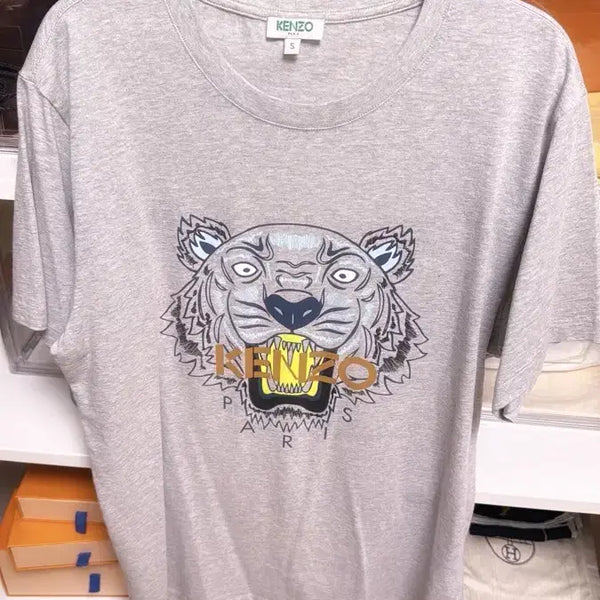 [BUNJANG] Kenzo Tiger Short Sleeve T-Shirt Grey Unisex Size S / 겐조 타이거 반팔 티셔츠 그레이 남녀공용 S사이즈