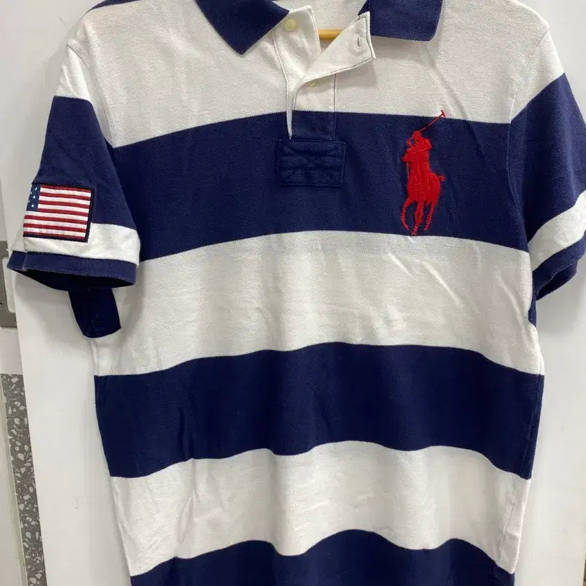 [BUNJANG] Polo Ralph Lauren Big Pony USA Rugby T-Shirt (Size M/L) / [M추천/표기L] 대장급 폴로 랄프로렌 빅포니 USA 럭비 카라티