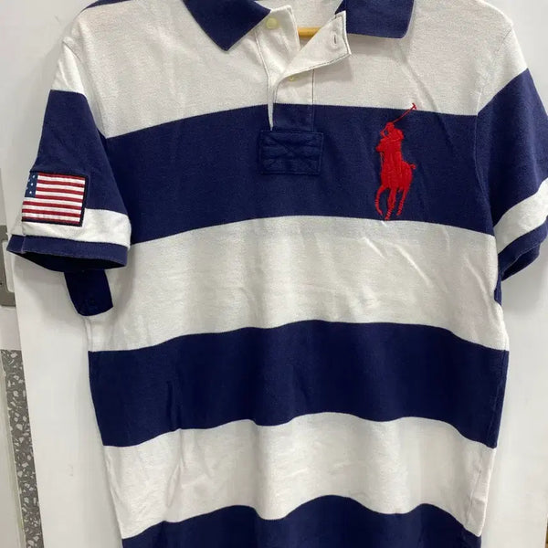 [BUNJANG] Polo Ralph Lauren Big Pony USA Rugby T-Shirt (Size M/L) / [M추천/표기L] 대장급 폴로 랄프로렌 빅포니 USA 럭비 카라티