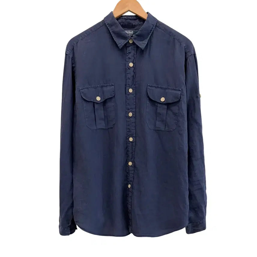 [BUNJANG] 90s Polo Linen Pocket Shirt XL / 90s 폴로 린넨 포켓 셔츠