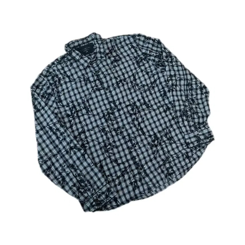 [BUNJANG] Calvin Klein Black Plum Check Button-Down Shirt XL / 캘빈 클라인 블랙 매화 체크 버튼셔츠