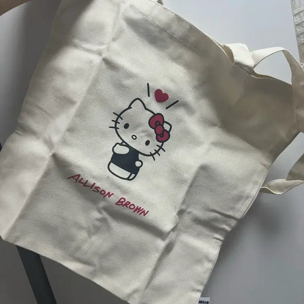 [BUNJANG] Hello Kitty Allison Brown Cotton Eco Bag / 헬로키티 에코백
