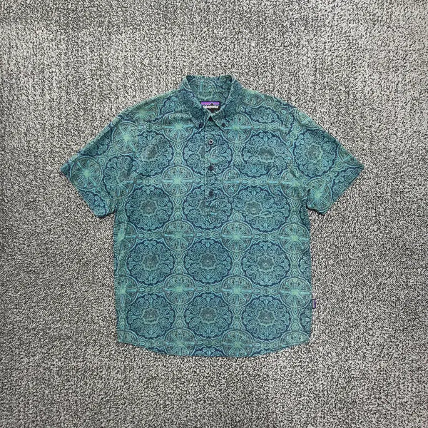 [BUNJANG] Patagonia Men's Back Step Shirt Green Mandala Pattern / 빈티지9. 파타고니아 남성 백스텝 셔츠 그린 만다라 패턴