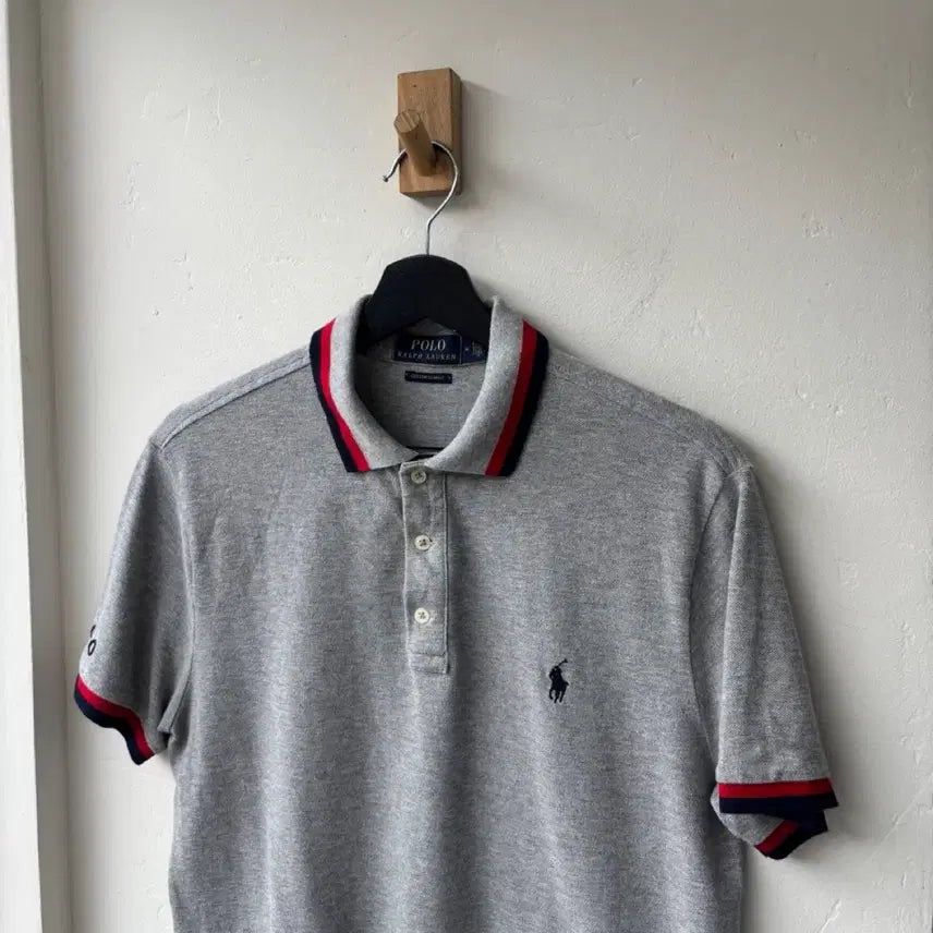[BUNJANG] Polo Ralph Lauren Grey Short Sleeve Polo Shirt Custom Slim Fit / 17495 - 폴로 랄프로렌 그레이 반팔 카라티