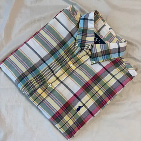 [BUNJANG] Polo Ralph Lauren Men's Short Sleeve Plaid Shirt / M) 폴로 랄프로렌 여름용 반팔 체크 셔츠