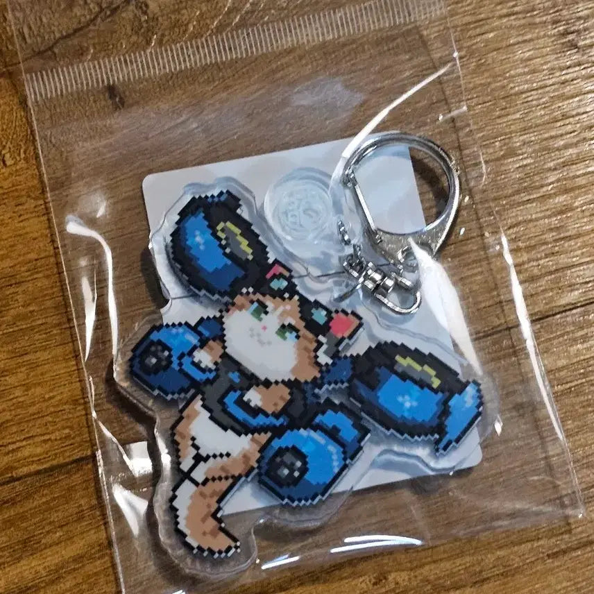 [BUNJANG] Jetpack Cat Acrylic Keychain / 제트팩 캣 아크릴 키링