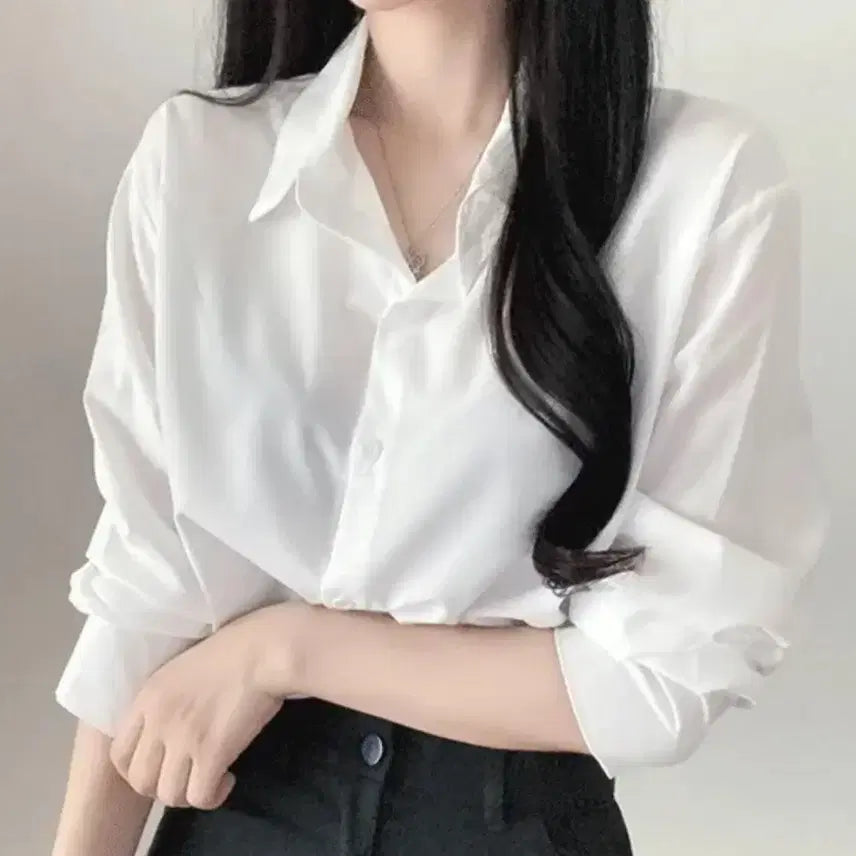[BUNJANG] Loose Fit Layered Shirt Blouse / 한번 입은 베이직 셔츠 루즈핏 레이어드 셔츠 블라우스
