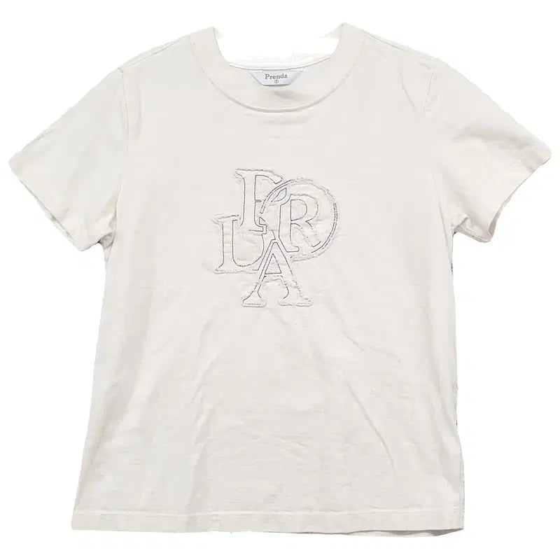 [BUNJANG] PRENDA Printing Beige Short Sleeve T-Shirt (M) / PRENDA 프린팅 베이지 반팔티 M