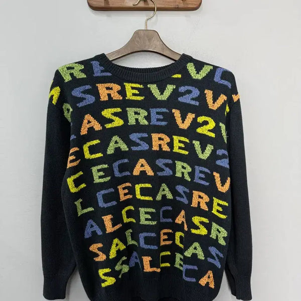 [BUNJANG] Versace Vintage Lettering Knit Sweater / 베르사체 빈티지 레터링 니트 H3130