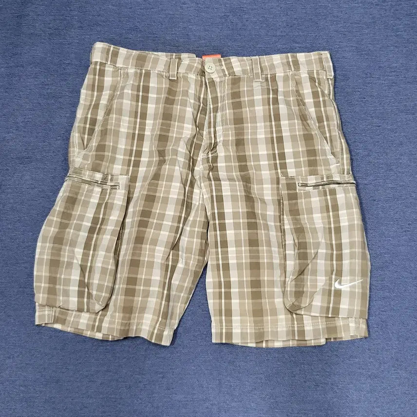 [BUNJANG] Nike Check Cargo Shorts Beige (M) / 나이키 체크 카고 쇼츠(반바지) 베이지 (M)