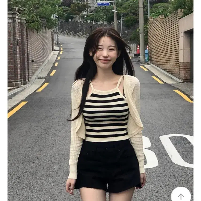 [BUNJANG] Bolero Cardigan Set (Black Version) / 볼레로 가디건 세트(검정 ver)