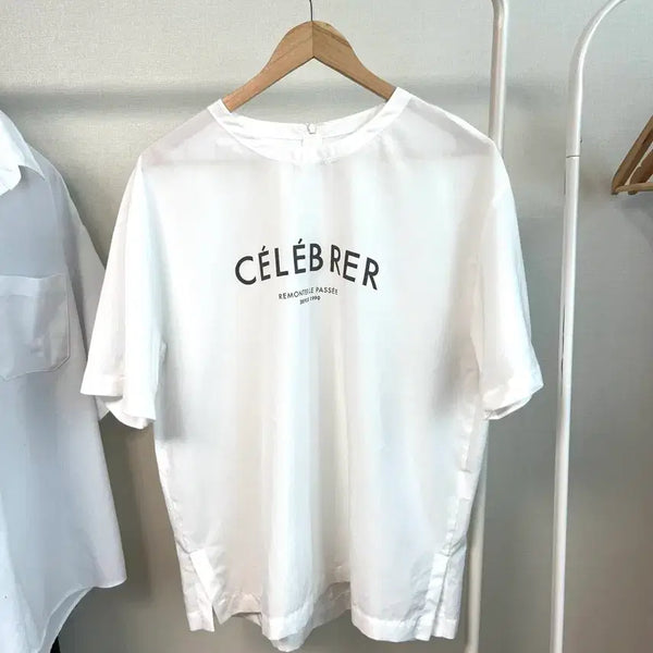 [BUNJANG] She's Miss Lettering Short Sleeve T-Shirt White L Oversized Fit / 쉬즈미즈 레터링 반팔 티셔츠 화이트 여름 여성77 L 오버핏