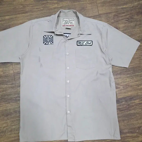 [BUNJANG] West Coast Choppers Jesse James Workwear Work Shirt Beige Size M / 웨스트코스트챠퍼스 워크셔츠