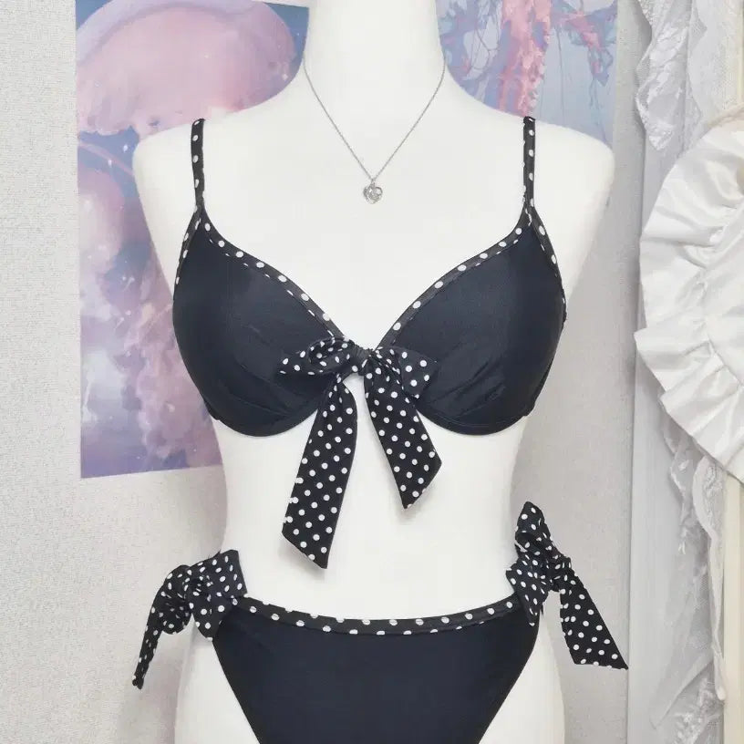 [BUNJANG] RizRiz Japanese Vintage Dot Ribbon Bikini / 도트 리본 비키니 오네갸루 히메갸루 일본 빈티지 수영복 리즈리사