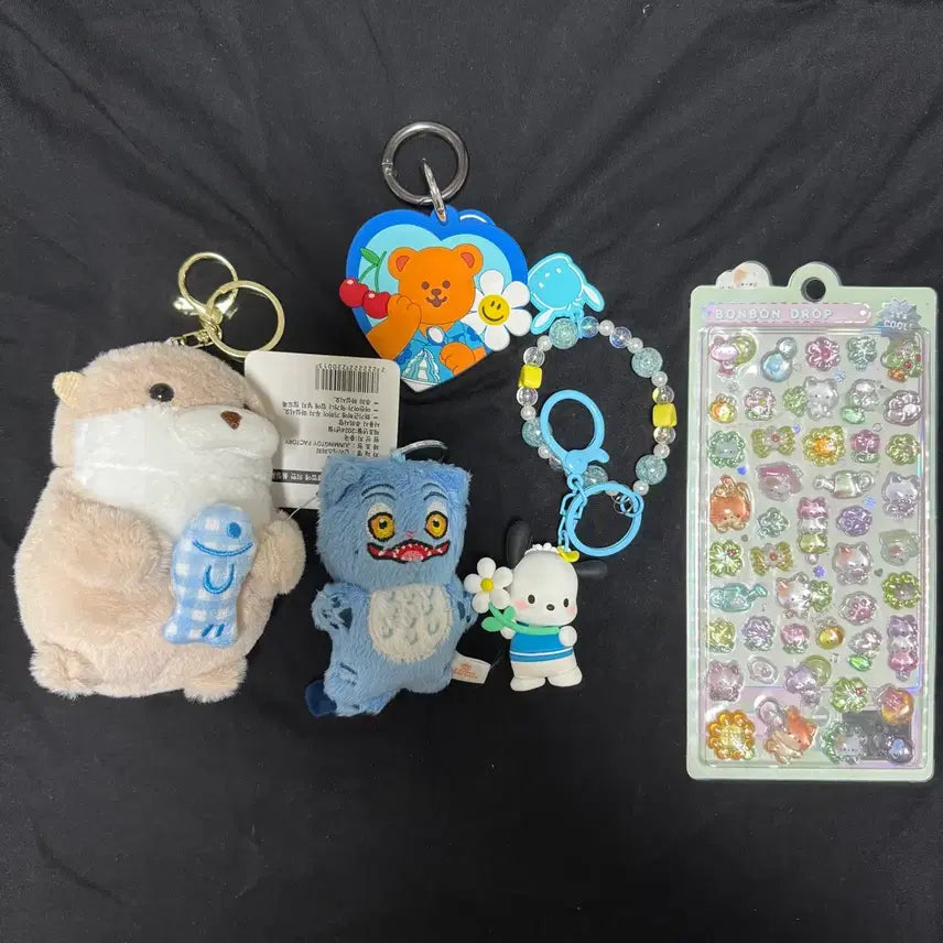 [BUNJANG] Bundle Set: 3D Deco Sticker, Charm Keychain / 일괄)인형키링열쇠고리 입체다꾸스티커