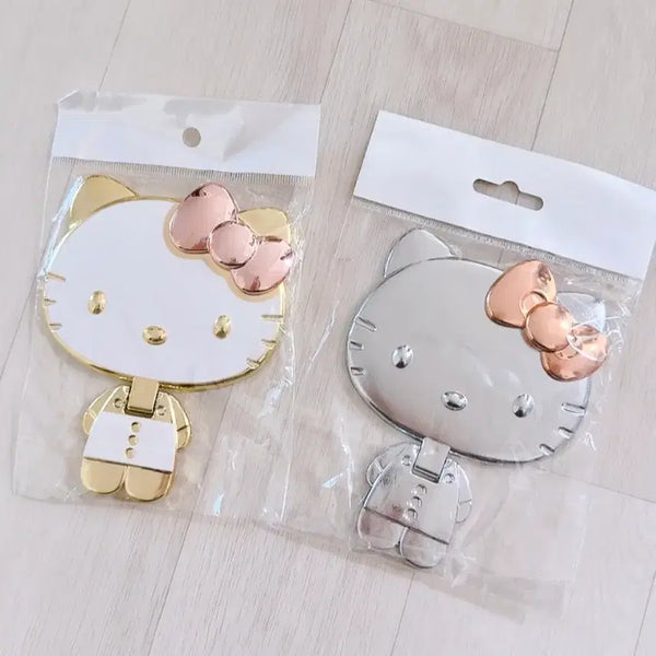 [BUNJANG] Hello Kitty Folding Handheld Mirror / 헬로키티 손거울 / 접이식 탁상거울/ 화이트/실버 / 새상품