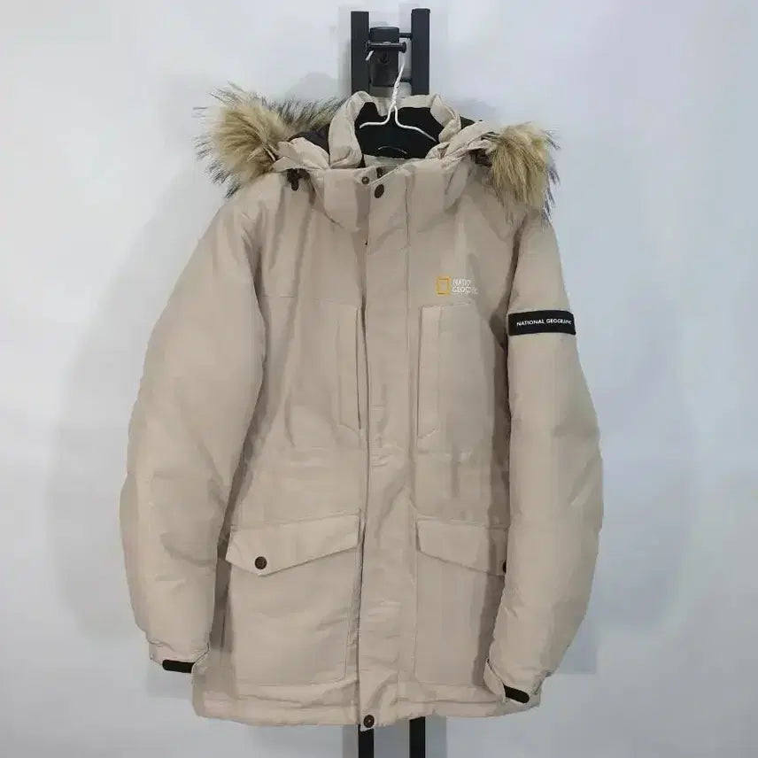 [BUNJANG] National Geographic Beige Down Parka - Size 90 / 내셔널지오그래픽 패딩 다운파카 베이지 90