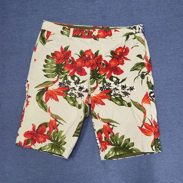[BUNJANG] Castelbajac Floral Print Half Pants Shorts (Size 82) / 까스텔바작 꽃무늬 프린트 하프 팬츠 쇼츠(반바지) (82)