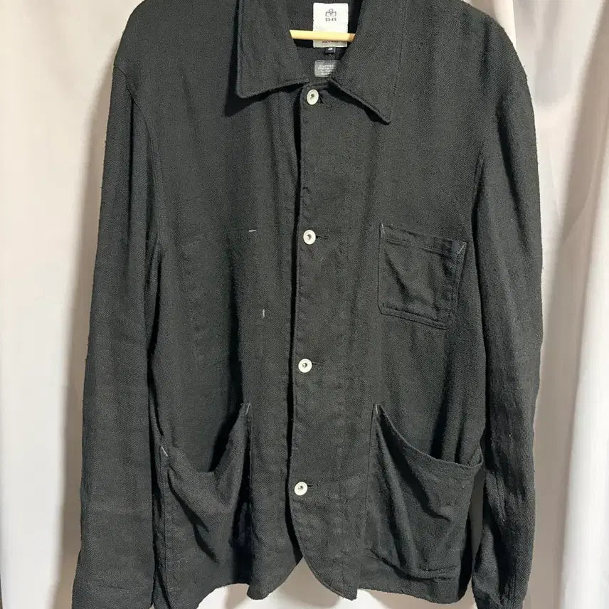 [BUNJANG] Polyleter Nep Linen Chore Jacket Black / [3] 폴리테루 넵 린넨 초어 자켓 블랙