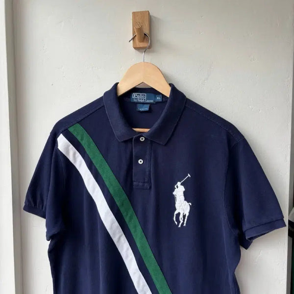 [BUNJANG] Polo Ralph Lauren Navy Big Pony Short Sleeve Polo Shirt Custom Fit XL / 17497 - 폴로 랄프로렌 네이비 빅포니 반팔 카라티