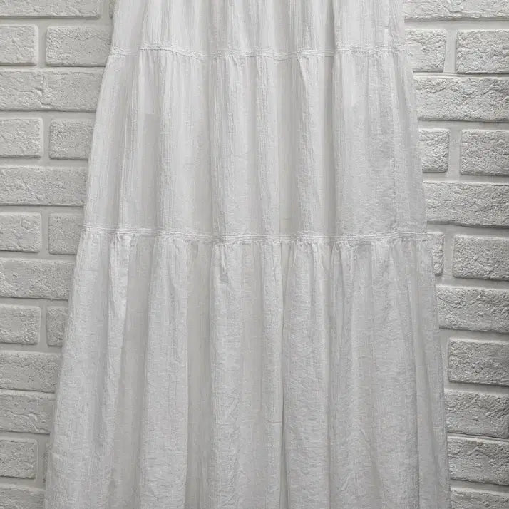 [BUNJANG] Uniqlo White Tiered Maxi Skirt / A4791  화이트 캉캉 롱 스커트(유니클로)
