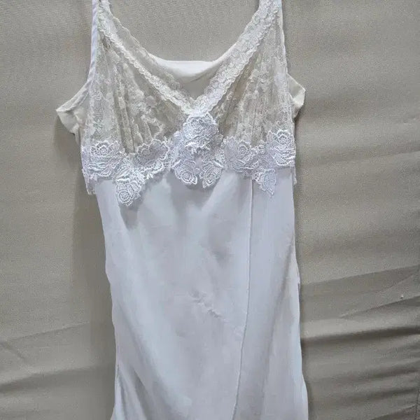 [BUNJANG] White Lace Detail Slip 90 Sleepwear / 슬립90
