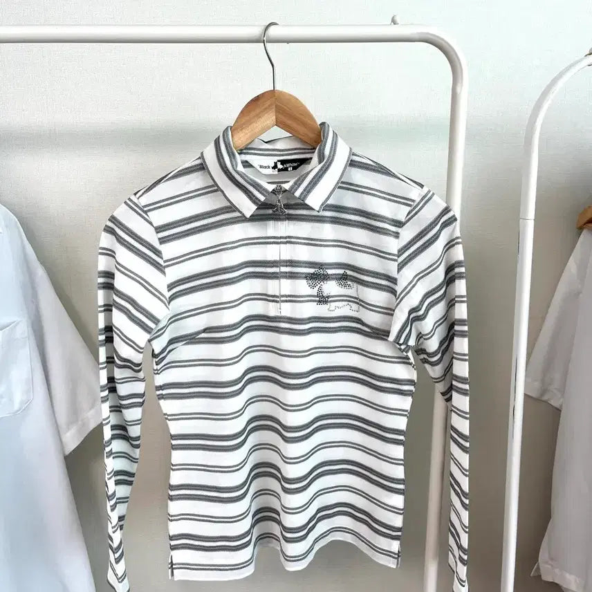 [BUNJANG] Black & White Golf Women's Summer Long Sleeve Shirt Size S / 블랙앤화이트 골프 여성 여름 긴팔 S