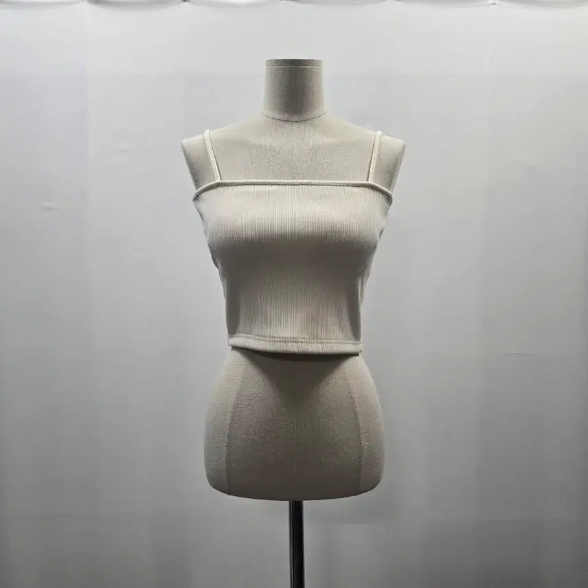 [BUNJANG] Ribbed Sleeveless Crop Top Bra Top - Ivory / 0531 [wearable]골지 민소매 크롭탑 브라탑 아이보리