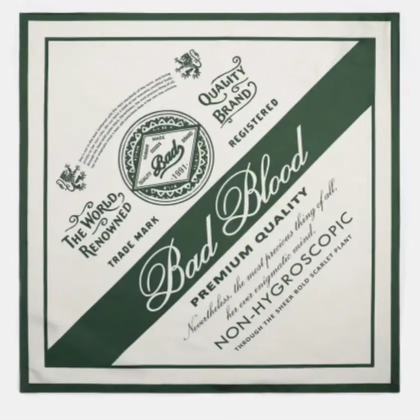 [BUNJANG] Bad Blood Premium Classic Logo Scarf Green / 새상품 Bad Blood 배드블러드 프리미엄 클래식 로고 스카프 그린