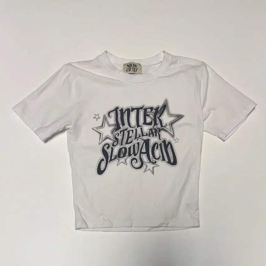 [BUNJANG] Slow Acid Interstellar Crop Short Sleeve T-Shirt / 여성 슬로우애시드 23년도 인터스텔라 크롭 반팔 티셔츠