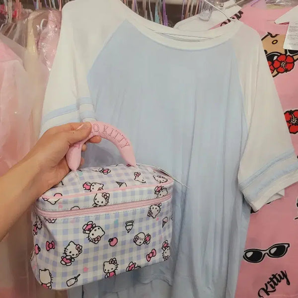 [BUNJANG] Hello Kitty Pouch & Two-Tone Raglan T-Shirt Set / 헬로키티 파우치 +투톤 라글란 티셔츠 세트