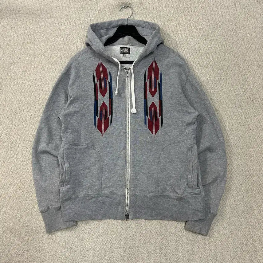 [BUNJANG] Unionmaid Guns Chimayo Patterned Grey Hoodie Zip-up (Size S) / (S) 유니온메이드 건즈 치마요 패턴그레이 후드 집업