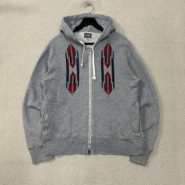 [BUNJANG] Unionmaid Guns Chimayo Patterned Grey Hoodie Zip-up (Size S) / (S) 유니온메이드 건즈 치마요 패턴그레이 후드 집업